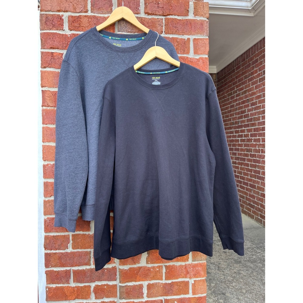 Tek Gear Mens Ultrasoft Fleece Sweatshirt Bundle 2 Pack Black Grey XXL Pullover